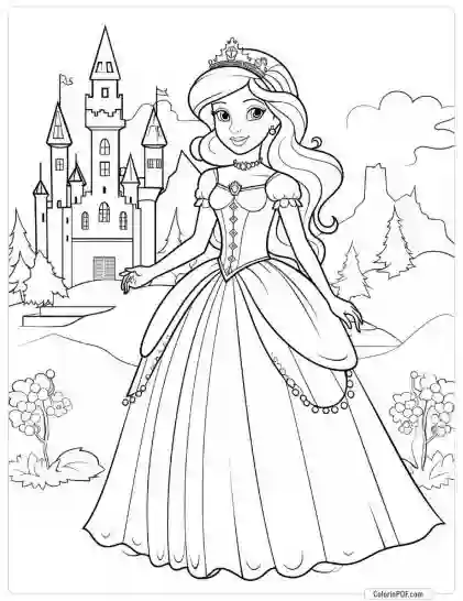 Cute Princess Coloring Pages