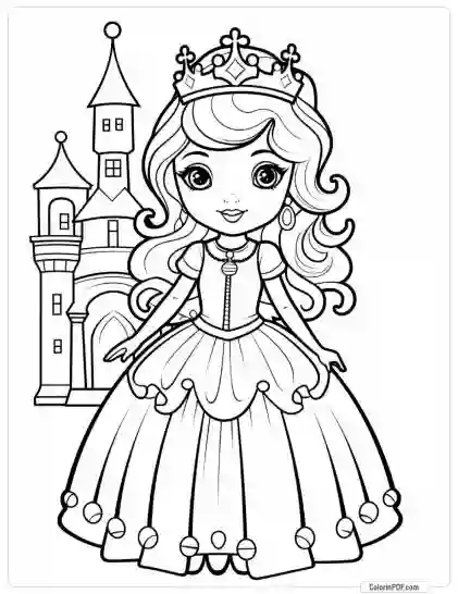 Cute Princess Coloring Pages