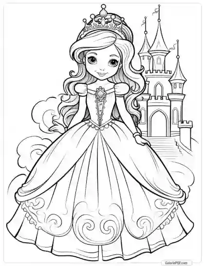 Cute Princess Coloring Pages