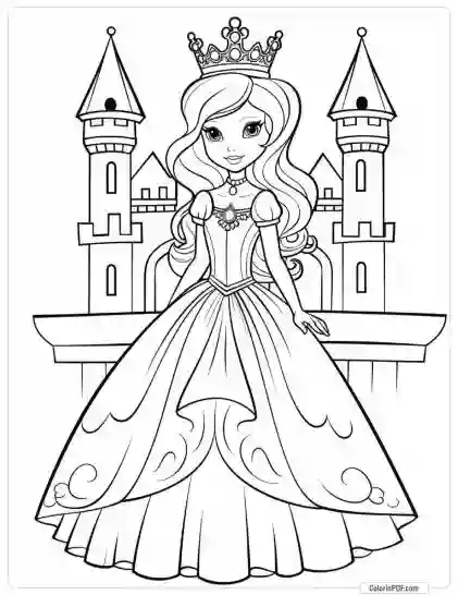 Cute Princess Coloring Pages