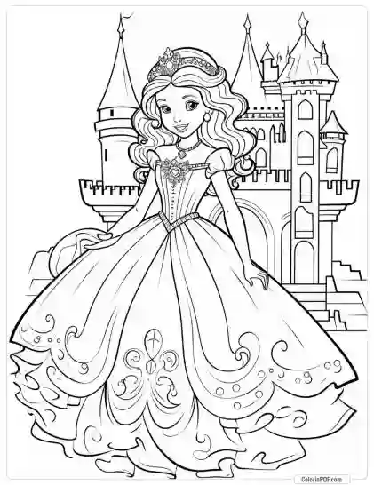 Cute Princess Coloring Pages