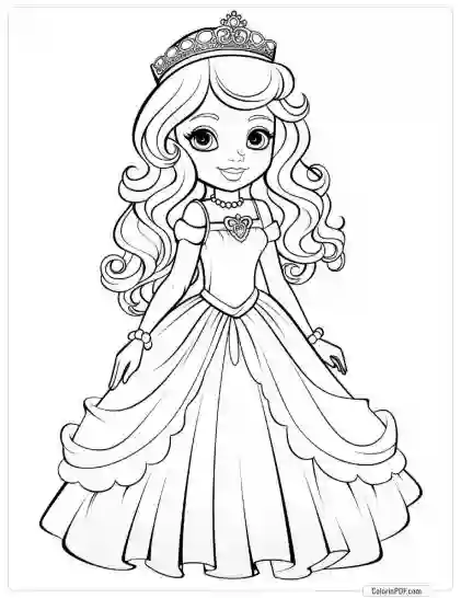 Cute Princess Coloring Pages