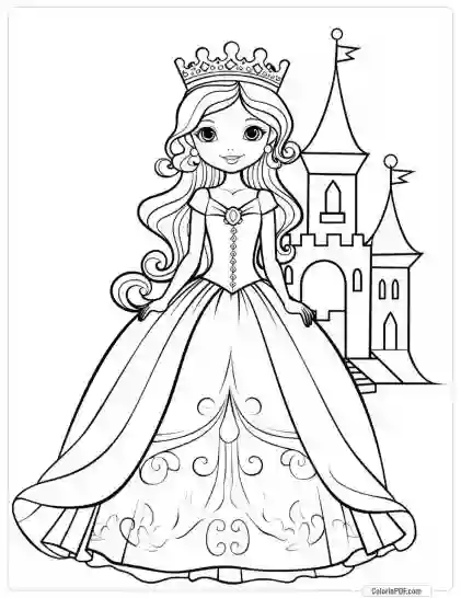 Cute Princess Coloring Pages