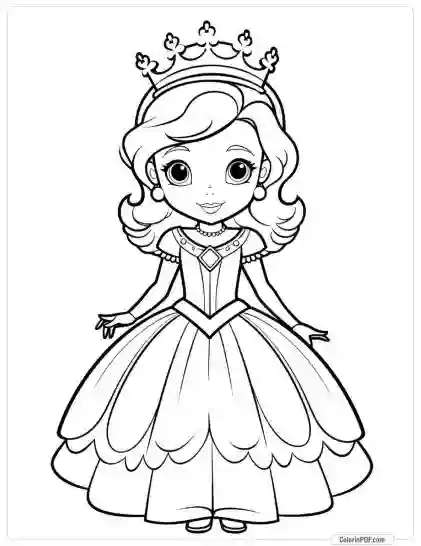 Cute Princess Coloring Pages