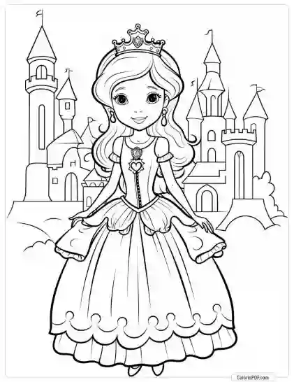 Cute Princess Coloring Pages