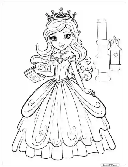 Cute Princess Coloring Pages