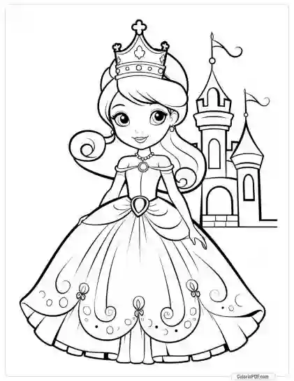 Cute Princess Coloring Pages