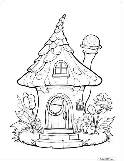 Fairy House Coloring Pages