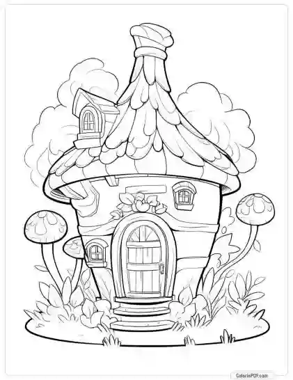 Fairy House Coloring Pages