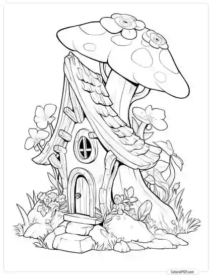 Fairy House Coloring Pages