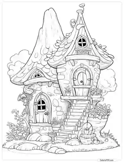 Fairy House Coloring Pages