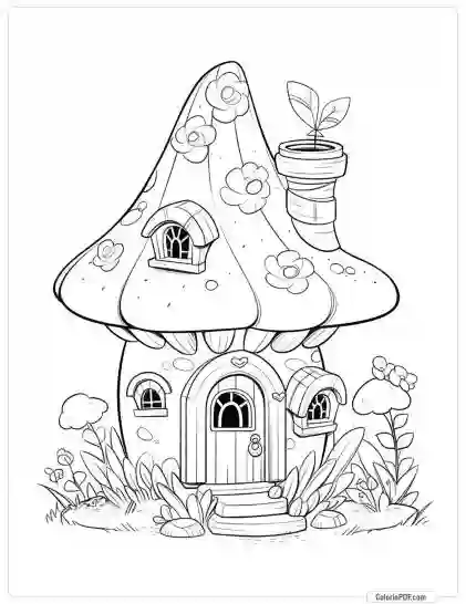 Fairy House Coloring Pages