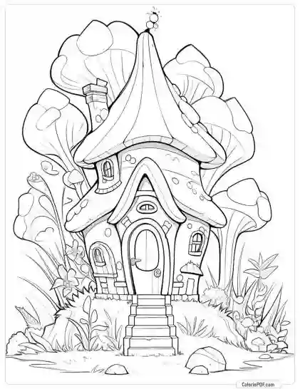 Fairy House Coloring Pages