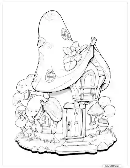 Fairy House Coloring Pages