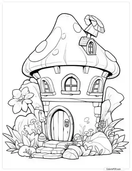 Fairy House Coloring Pages