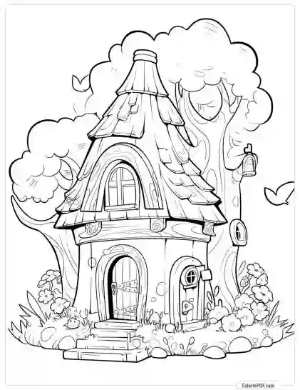 Fairy House Coloring Pages