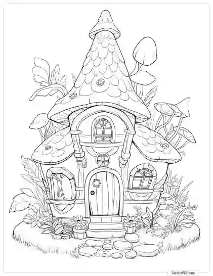 Fairy House Coloring Pages