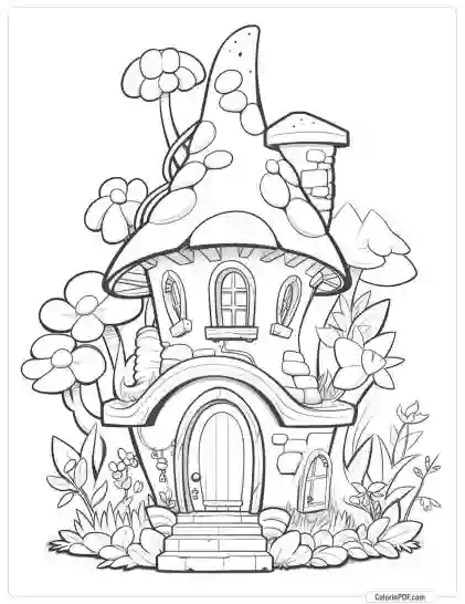 Fairy House Coloring Pages