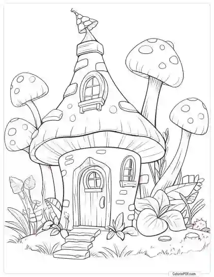 Fairy House Coloring Pages