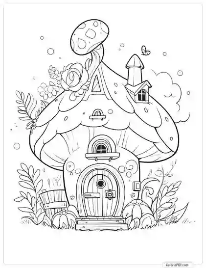 Fairy House Coloring Pages