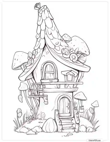 Fairy House Coloring Pages