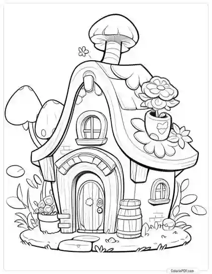 Fairy House Coloring Pages