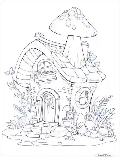 Fairy House Coloring Pages