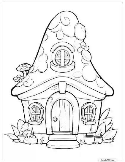 Fairy House Coloring Pages