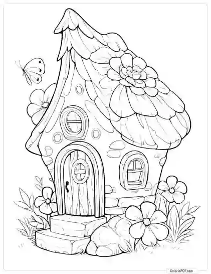 Fairy House Coloring Pages