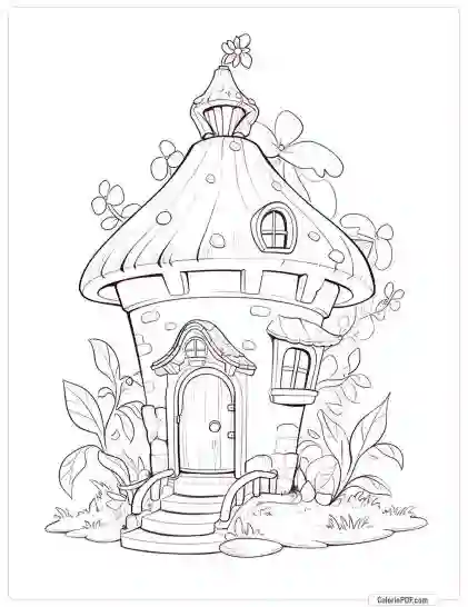 Fairy House Coloring Pages