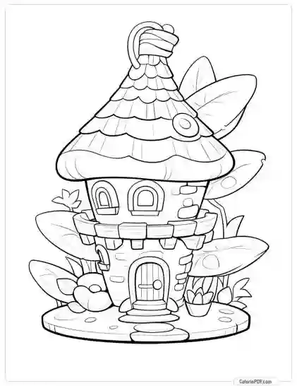 Fairy House Coloring Pages