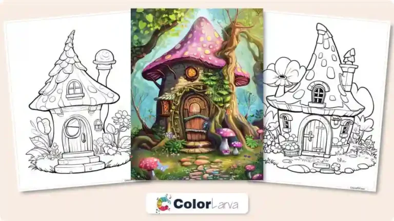 Fairy Houses Adult Coloring Pages