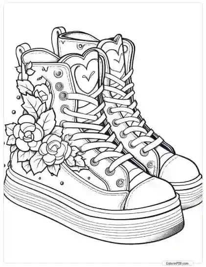 Fashion Shoes Coloring Pages