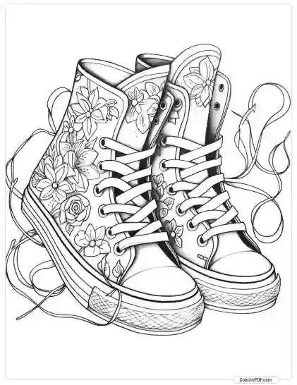 Fashion Shoes Coloring Pages