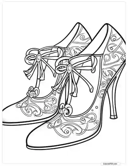 Fashion Shoes Coloring Pages