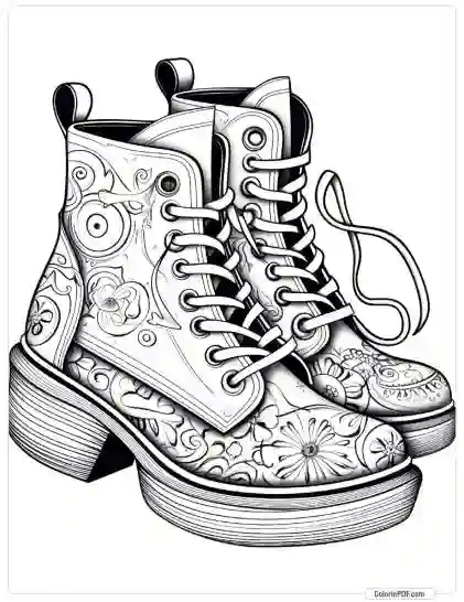 Fashion Shoes Coloring Pages