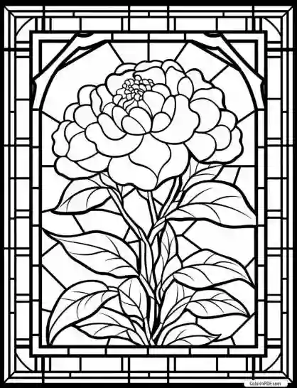 Floral Stained Glass Coloring Pages