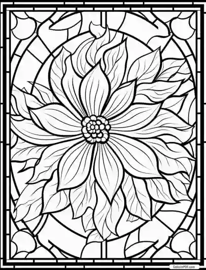 Floral Stained Glass Coloring Pages