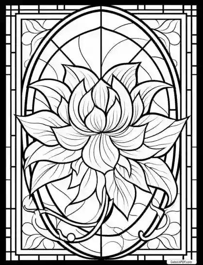 Floral Stained Glass Coloring Pages