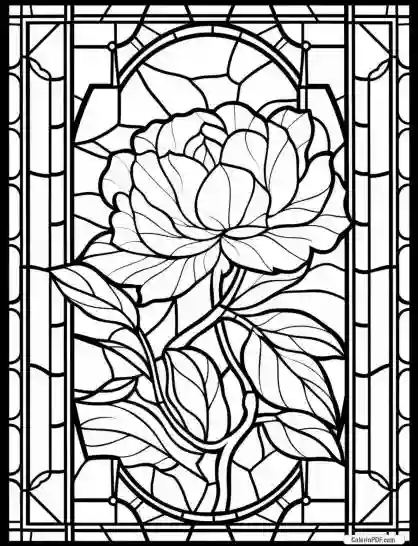 Floral Stained Glass Coloring Pages