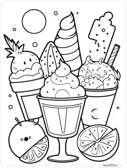 Ice Cream Coloring Pages