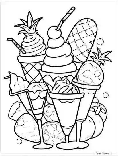 Ice Cream Coloring Pages