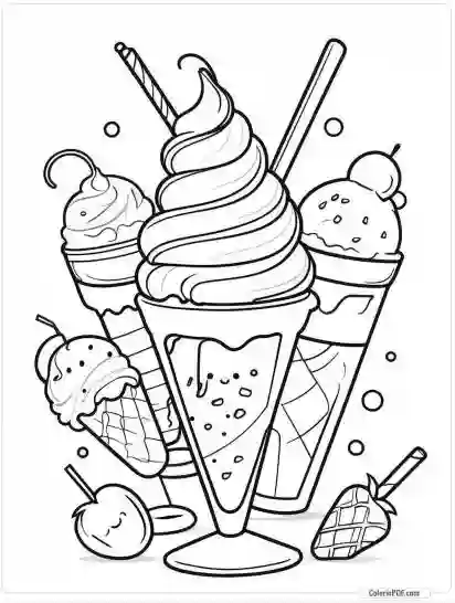 Ice Cream Coloring Pages