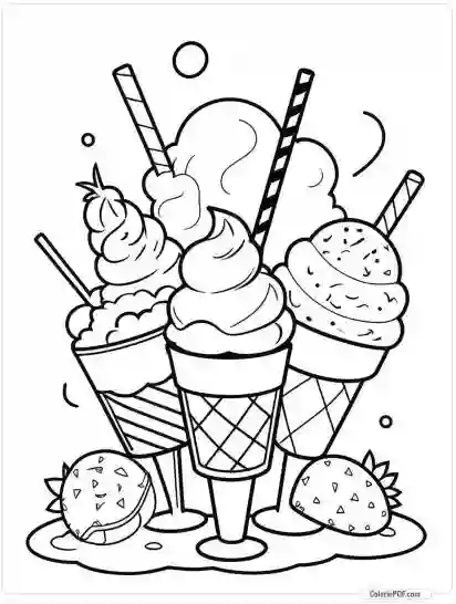 Ice Cream Coloring Pages