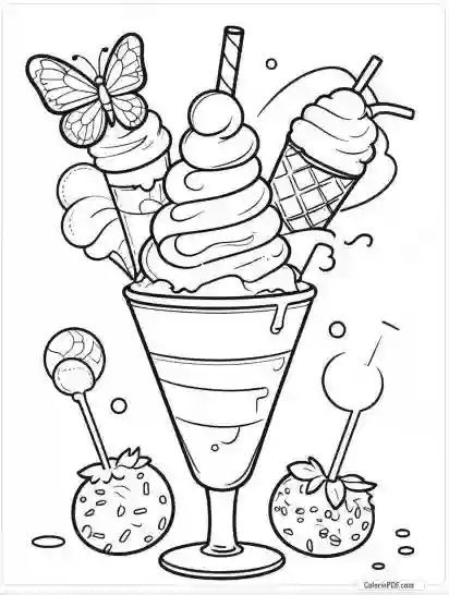 Ice Cream Coloring Pages