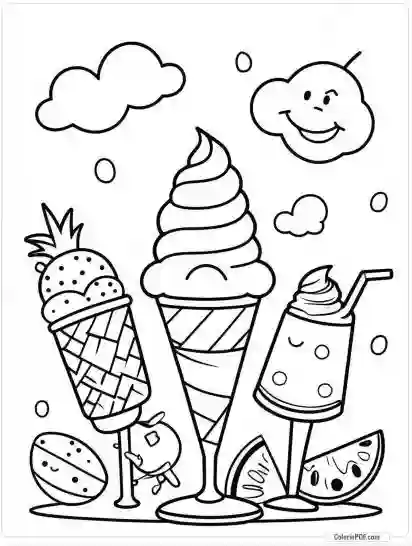 Ice Cream Coloring Pages