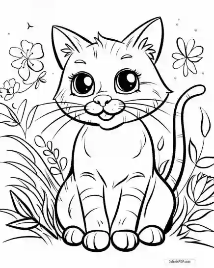 Kitty Cat Coloring Pages for Kids