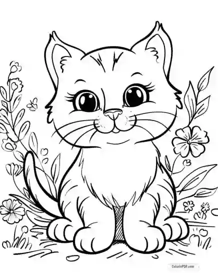 Kitty Cat Coloring Pages for Kids