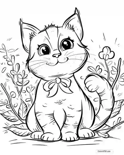 Kitty Cat Coloring Pages for Kids