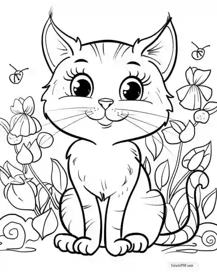 Kitty Cat Coloring Pages for Kids